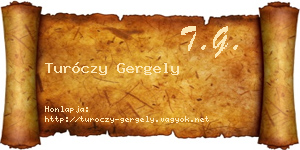 Turóczy Gergely névjegykártya